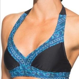 Athleta Ventana Bra Cup Paisley Halter Bikini Top